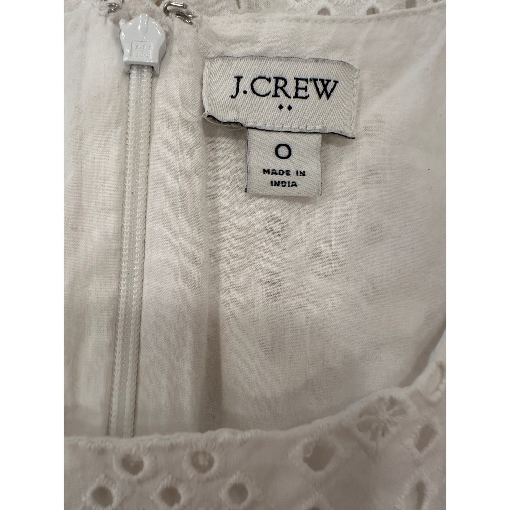 J.Crew White Eyelet Sleeveless Tiered Midi Dress Women's Sz‎ 0 Boho Western Chic - Picture 11 of 11